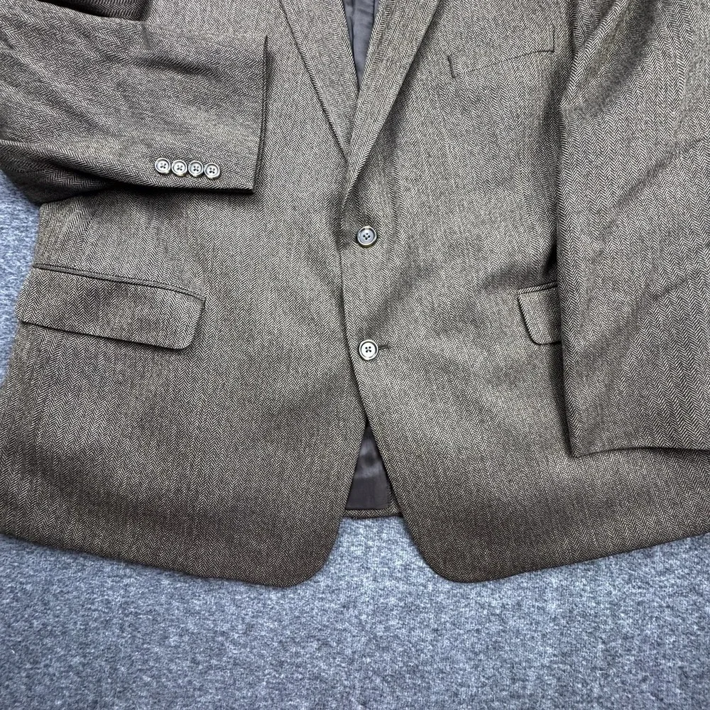 Stafford Men's 100%‎ Wool 2-Button Classic Fit Blazer Brown Herringbone Sz 52R